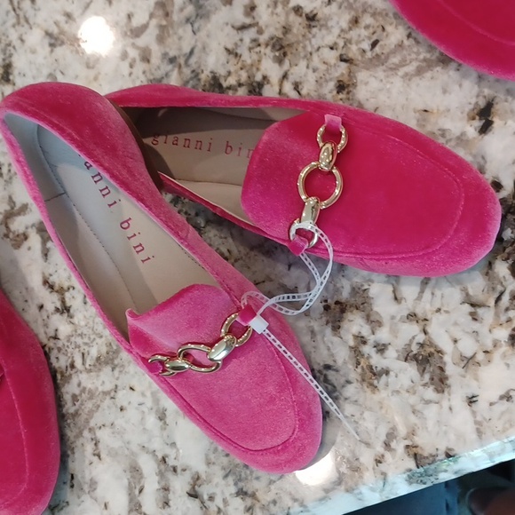 NEW Gianni Bini MacenTwo Bit Buckle Velvet Flat Loafers Barbie PinkSZ 5.5 - Picture 10 of 14